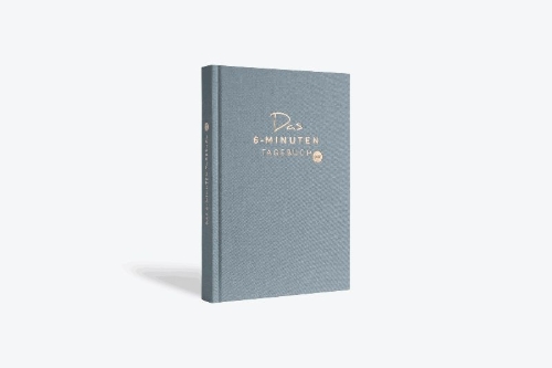 Buchcover und Innenansicht für das Buch: Das 6-Minuten-Tagebuch pur (aquarellblau)