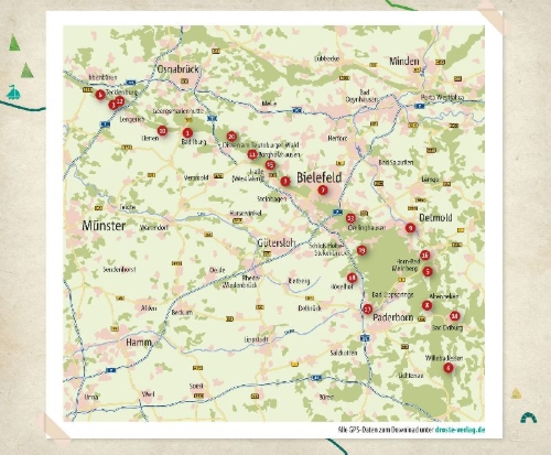 Buchcover und Innenansicht für das Buch: Teutoburger Wald. Wandern für die Seele