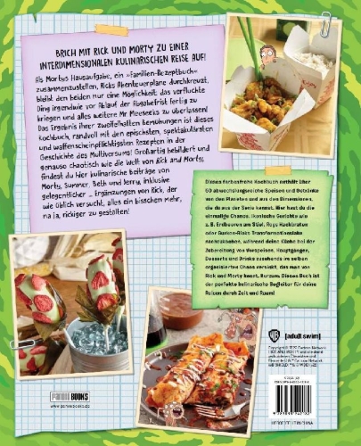 Buchcover und Innenansicht für das Buch: Rick and Morty: The Official Cookbook