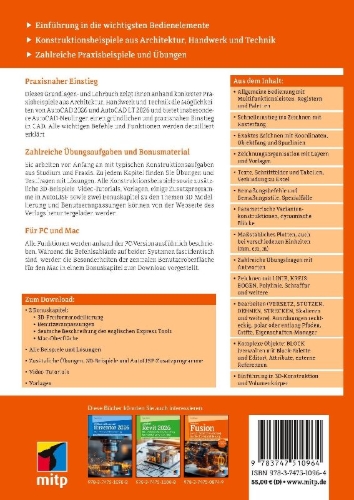 Buchcover und Innenansicht für das Buch: AutoCAD 2026 und AutoCAD LT 2026 für Ingenieure und Architekten
