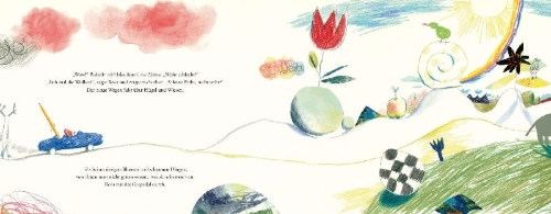 Buchcover und Innenansicht für das Buch: Rosa und Bleistift - Unterwegs im Land der Bilder