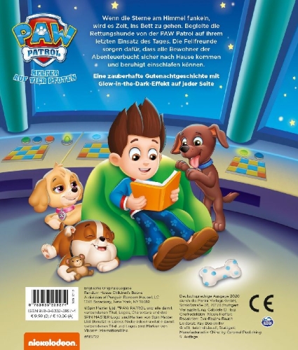 Buchcover und Innenansicht für das Buch: PAW Patrol: Gute Nacht, Abenteuerbucht!