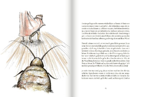 Buchcover und Innenansicht für das Buch: Der Junge und die Kakerlake