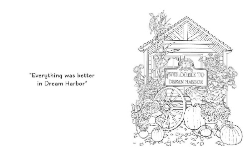 Buchcover und Innenansicht für das Buch: The Pumpkin Spice Café Coloring Book