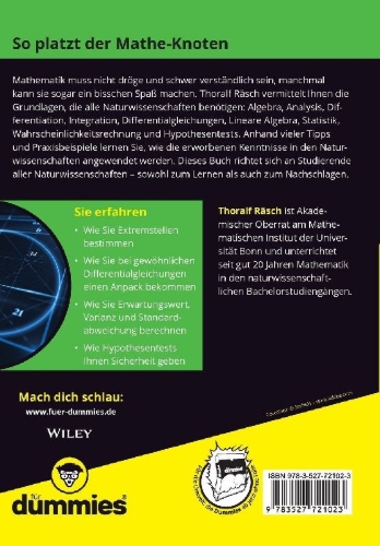 Buchcover und Innenansicht für das Buch: Mathematik für Naturwissenschaftler für Dummies
