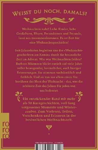Buchcover und Innenansicht für das Buch: Erzähl mir, wie es früher war - die schönsten Weihnachtsgeschichten am Kamin