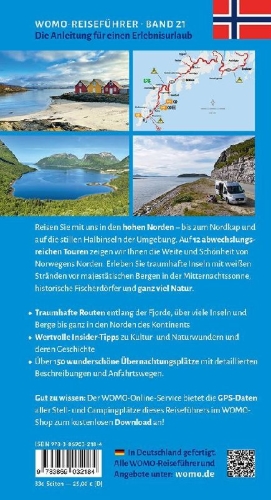 Buchcover und Innenansicht für das Buch: Entdeckertouren mit dem Wohnmobil Norwegen Der Norden