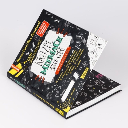 Buchcover und Innenansicht für das Buch: #buch4you: Dein unglaubliches Kritzel-Mitmach-Buch