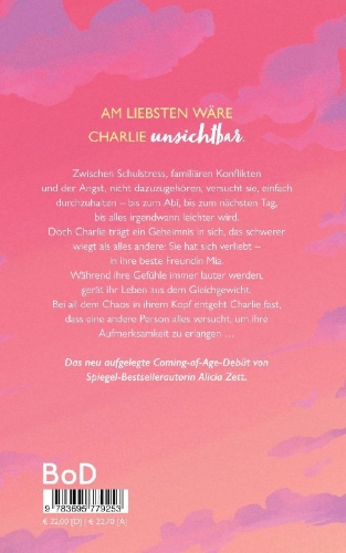 Buchcover und Innenansicht für das Buch: Lila Wolken im Kopf