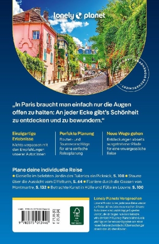 Buchcover und Innenansicht für das Buch: LONELY PLANET Reiseführer Paris