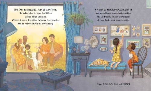 Buchcover und Innenansicht für das Buch: Eine Familie wie unsere