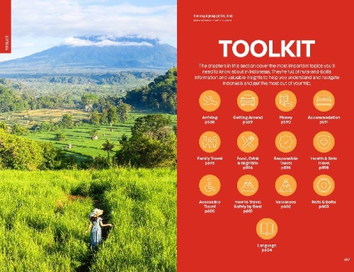 Buchcover und Innenansicht für das Buch: Lonely Planet Indonesia