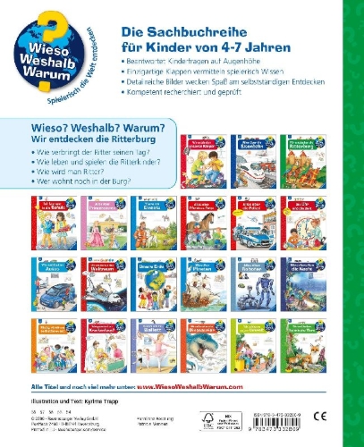 Buchcover und Innenansicht für das Buch: Wieso? Weshalb? Warum?, Band 11: Wir entdecken die Ritterburg