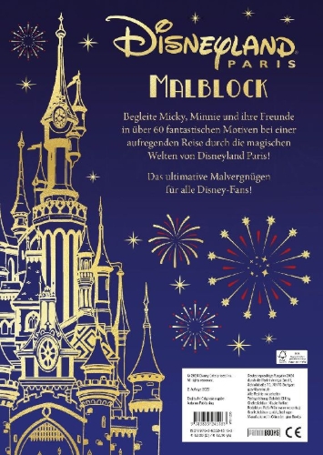 Buchcover und Innenansicht für das Buch: Disney: Disneyland Paris Colouring Book