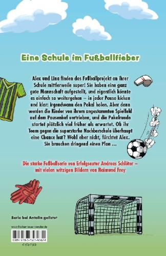 Buchcover und Innenansicht für das Buch: Die Pausenkicker - Elfmeter für die Nachbarschule