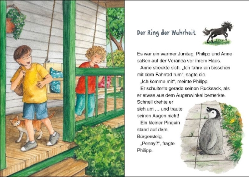 Buchcover und Innenansicht für das Buch: Das magische Baumhaus junior (Band 42) - Das rätselhafte schwarze Pferd