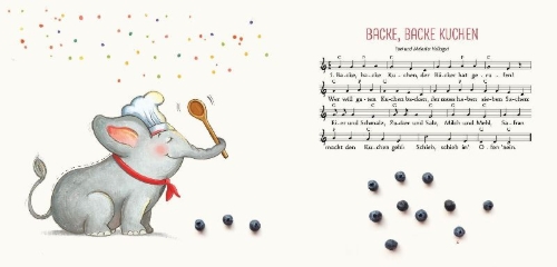 Buchcover und Innenansicht für das Buch: Meine ersten Kinderlieder