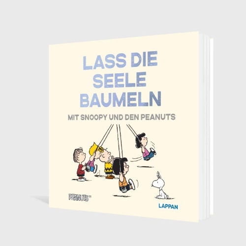 Buchcover und Innenansicht für das Buch: Peanuts Geschenkbuch: Lass die Seele baumeln mit Snoopy und den Peanuts