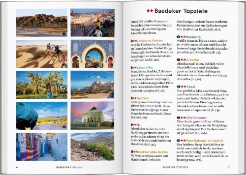 Buchcover und Innenansicht für das Buch: Baedeker SMART Reiseführer Marokko