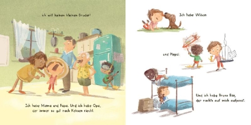 Buchcover und Innenansicht für das Buch: I Don't Need A Little Brother