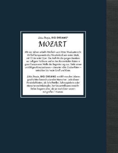 Buchcover und Innenansicht für das Buch: Little People, Big Dreams: Wolfgang Amadeus Mozart