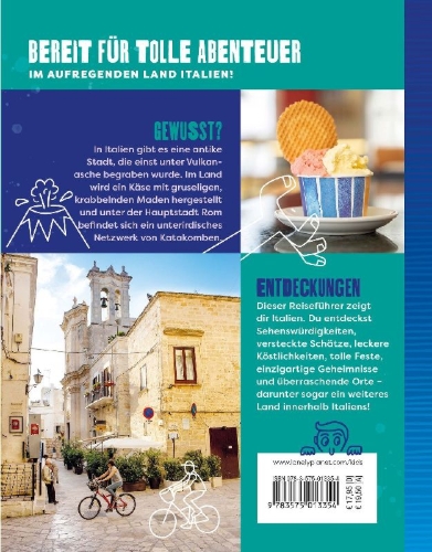 Buchcover und Innenansicht für das Buch: LONELY PLANET Kinderreiseführer Der Guide für Kids Italien
