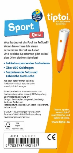 Buchcover und Innenansicht für das Buch: tiptoi® Wieso? Weshalb? Warum? Quiz - Sport