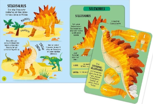 Buchcover und Innenansicht für das Buch: Zusammenstecken und Entdecken: Dinosaurier
