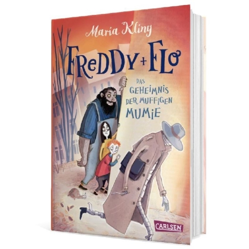 Buchcover und Innenansicht für das Buch: Freddy und Flo 2: Das Geheimnis der muffigen Mumie