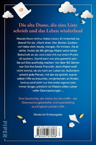 Buchcover und Innenansicht für das Buch: The Last List of Mabel Beaumont