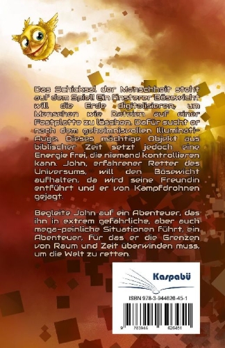 Buchcover und Innenansicht für das Buch: Die Jagd nach dem geheimnisvollen Illuminati-Auge - Jugendbuch ab 12 Jahre