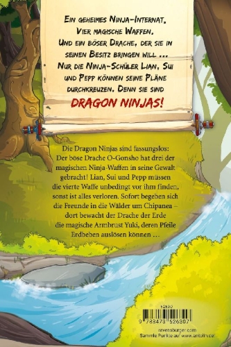 Buchcover und Innenansicht für das Buch: Dragon Ninjas, Band 4 - Der Drache der Erde