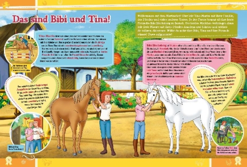 Buchcover und Innenansicht für das Buch: Bibi & Tina: Das große Jubiläumsbuch