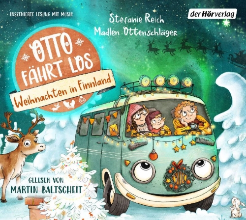 Buchcover und Innenansicht für das Buch: Otto fährt los - Weihnachten in Finnland