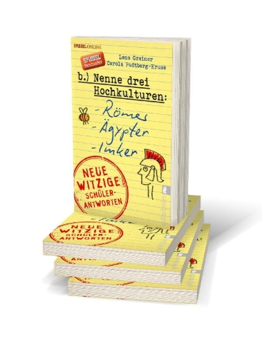 Buchcover und Innenansicht für das Buch: Nenne drei Hochkulturen: Römer, Ägypter, Imker