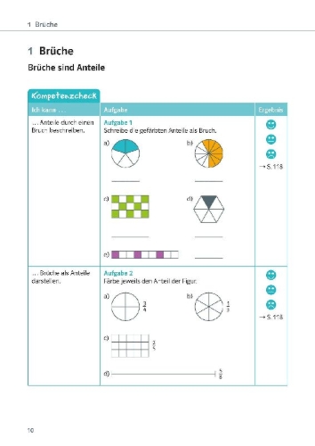 Buchcover und Innenansicht für das Buch: Ich kann Mathe - Brüche und Dezimalzahlen 5./6. Klasse