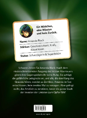 Buchcover und Innenansicht für das Buch: Amanda Black - El tañido sepulcral