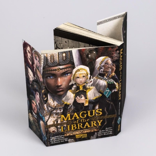 Buchcover und Innenansicht für das Buch: Toshokan no Daimajutsushi