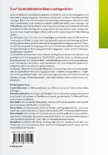 Buchcover und Innenansicht für das Buch: Trans* Geschlechtlichkeit bei Kindern und Jugendlichen
