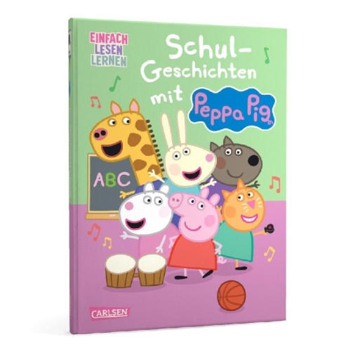 Buchcover und Innenansicht für das Buch: Peppa Wutz: Schul-Geschichten mit Peppa Pig