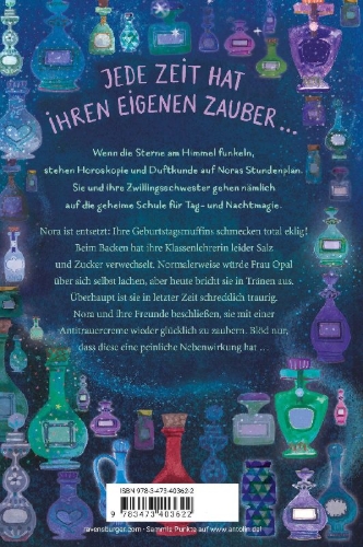 Buchcover und Innenansicht für das Buch: Die Schule für Tag- und Nachtmagie, Band 5 - Lieblingslehrerin in Not