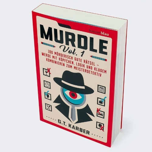 Buchcover und Innenansicht für das Buch: Murdle: Volume 1: 100 Elementary to Impossible Mysteries to Solve Using Logic, Skill, and the Power of Deduction