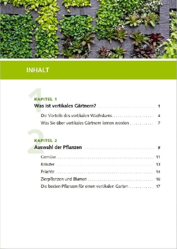 Buchcover und Innenansicht für das Buch: Vertical Gardening