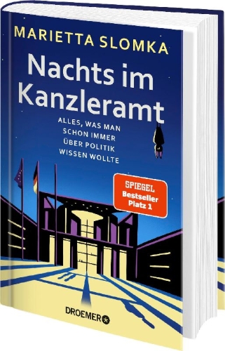 Buchcover und Innenansicht für das Buch: Nachts im Kanzleramt