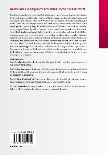 Buchcover und Innenansicht für das Buch: Wohlbefinden und psychische Gesundheit in Schule und Unterricht
