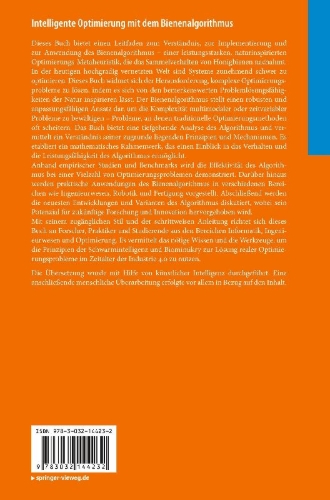Buchcover und Innenansicht für das Buch: Intelligente Optimierung mit dem Bienenalgorithmus