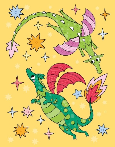 Buchcover und Innenansicht für das Buch: Mein Diamant-Stickerheft - Drachen