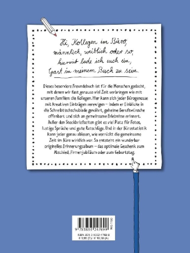 Buchcover und Innenansicht für das Buch: Kollegen ... sind wie eine große Familie - Das Erinnerungsalbum fürs Büro