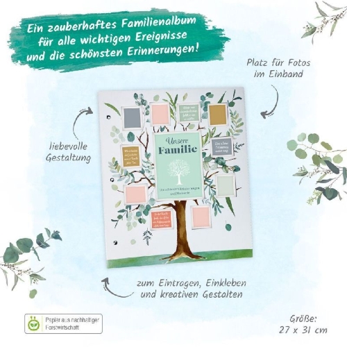 Buchcover und Innenansicht für das Buch: Trötsch Album Unsere Familie