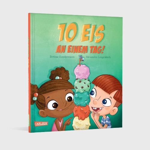 Buchcover und Innenansicht für das Buch: Zehn Eis an einem Tag